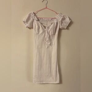 White Off-Shoulder mini see through Dress